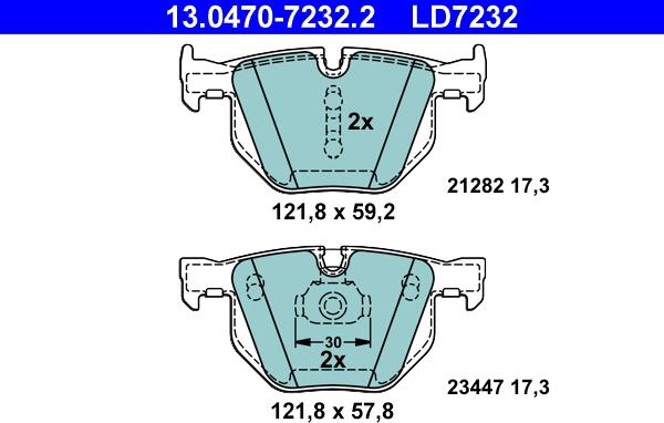 ATE 13.0470-7232.2 - Bremžu uzliku kompl., Disku bremzes ps1.lv