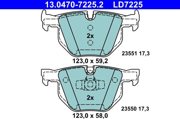 ATE 13.0470-7225.2 - Bremžu uzliku kompl., Disku bremzes ps1.lv