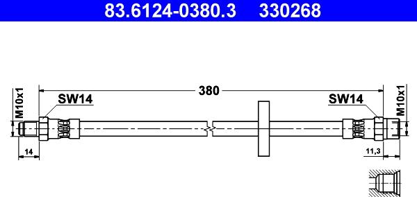 ATE 83.6124-0380.3 - Bremžu šļūtene ps1.lv