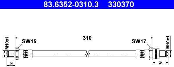 ATE 83.6352-0310.3 - Bremžu šļūtene ps1.lv