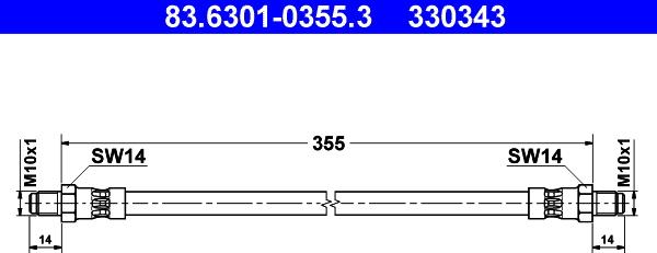 ATE 83.6301-0355.3 - Bremžu šļūtene ps1.lv