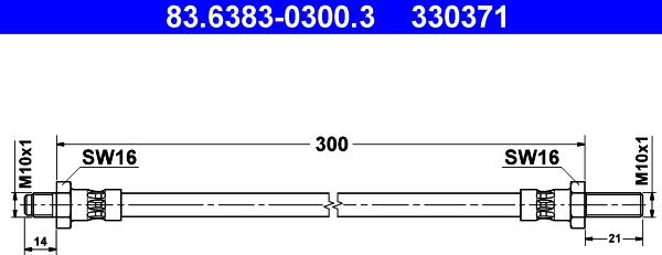 ATE 83.6383-0300.3 - Bremžu šļūtene ps1.lv