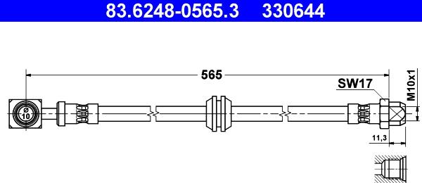 ATE 83.6248-0565.3 - Bremžu šļūtene ps1.lv