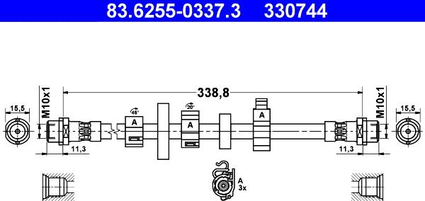 ATE 83.6255-0337.3 - Bremžu šļūtene ps1.lv