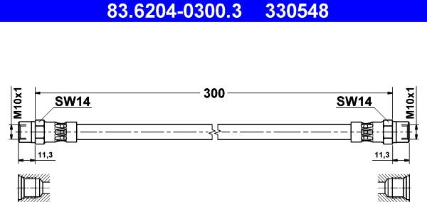 ATE 83.6204-0300.3 - Bremžu šļūtene ps1.lv