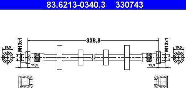 ATE 83.6213-0340.3 - Bremžu šļūtene ps1.lv