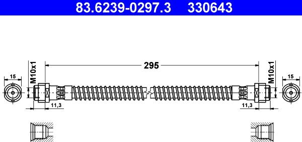 ATE 83.6239-0297.3 - Bremžu šļūtene ps1.lv