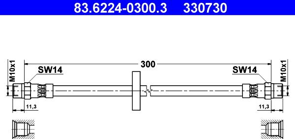 ATE 83.6224-0300.3 - Bremžu šļūtene ps1.lv