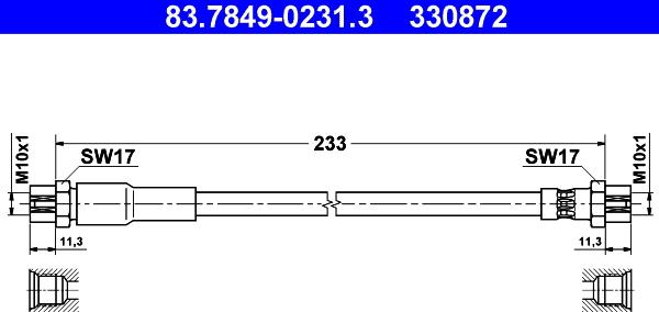 ATE 83.7849-0231.3 - Bremžu šļūtene ps1.lv