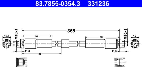 ATE 83.7855-0354.3 - Bremžu šļūtene ps1.lv