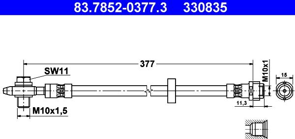 ATE 83.7852-0377.3 - Bremžu šļūtene ps1.lv