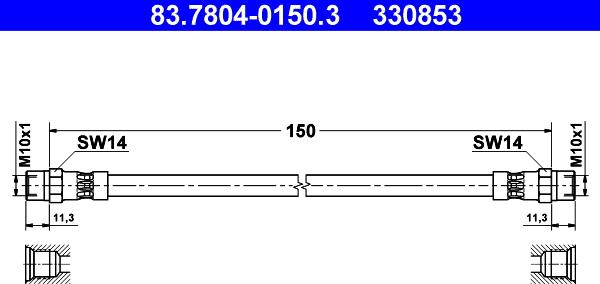 ATE 83.7804-0150.3 - Bremžu šļūtene ps1.lv