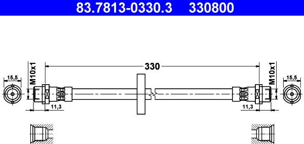 ATE 83.7813-0330.3 - Bremžu šļūtene ps1.lv