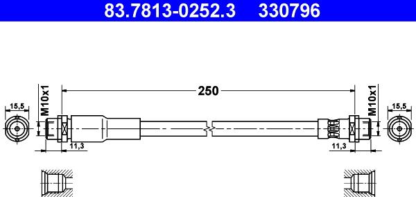 ATE 83.7813-0252.3 - Bremžu šļūtene ps1.lv