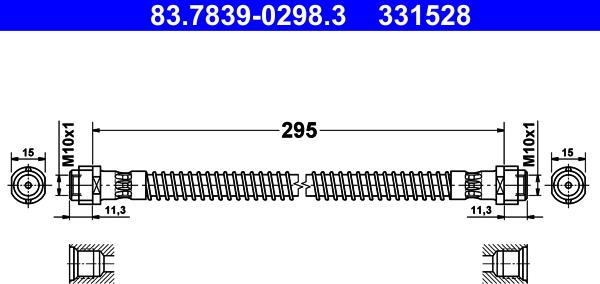 ATE 83.7839-0298.3 - Bremžu šļūtene ps1.lv