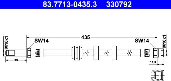ATE 83.7713-0435.3 - Bremžu šļūtene ps1.lv