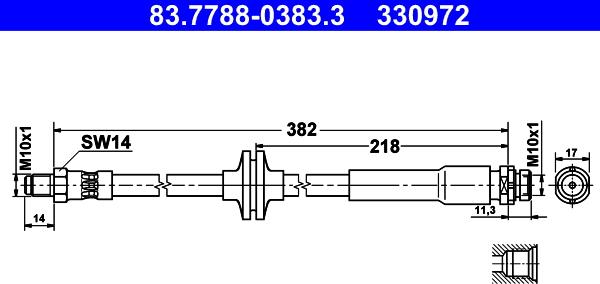 ATE 83.7788-0383.3 - Bremžu šļūtene ps1.lv