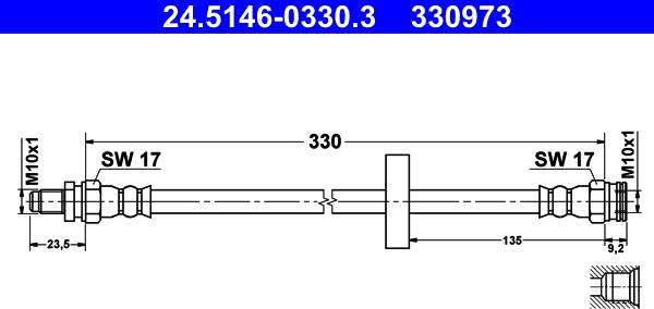 ATE 24.5146-0330.3 - Bremžu šļūtene ps1.lv