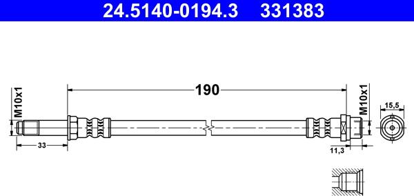 ATE 24.5140-0194.3 - Bremžu šļūtene ps1.lv