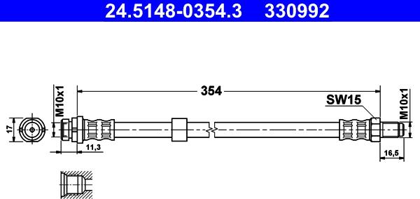 ATE 24.5148-0354.3 - Bremžu šļūtene ps1.lv