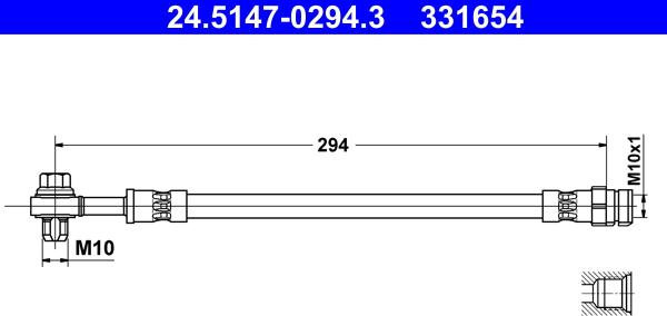 ATE 24.5147-0294.3 - Bremžu šļūtene ps1.lv