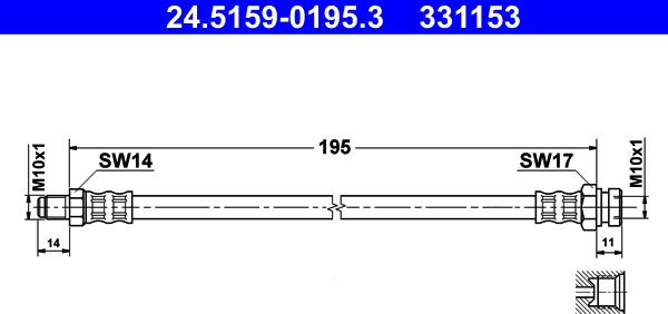 ATE 24.5159-0195.3 - Bremžu šļūtene ps1.lv