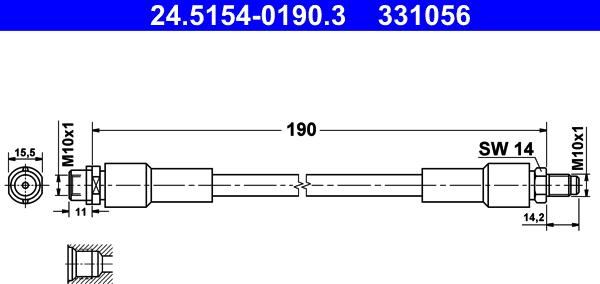 ATE 24.5154-0190.3 - Bremžu šļūtene ps1.lv