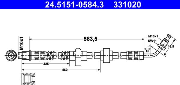ATE 24.5151-0584.3 - Bremžu šļūtene ps1.lv