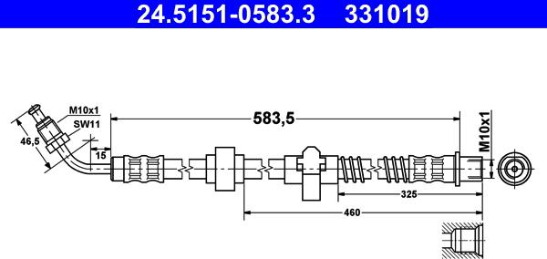 ATE 24.5151-0583.3 - Bremžu šļūtene ps1.lv