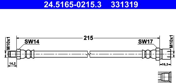 ATE 24.5165-0215.3 - Bremžu šļūtene ps1.lv