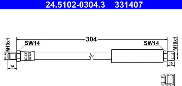 ATE 24.5102-0304.3 - Bremžu šļūtene ps1.lv