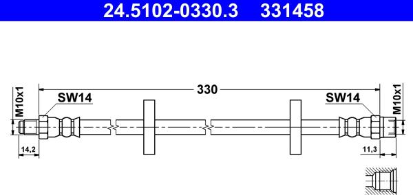 ATE 24.5102-0330.3 - Bremžu šļūtene ps1.lv