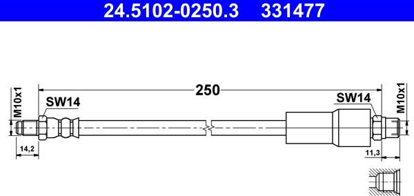 ATE 24.5102-0250.3 - Bremžu šļūtene ps1.lv