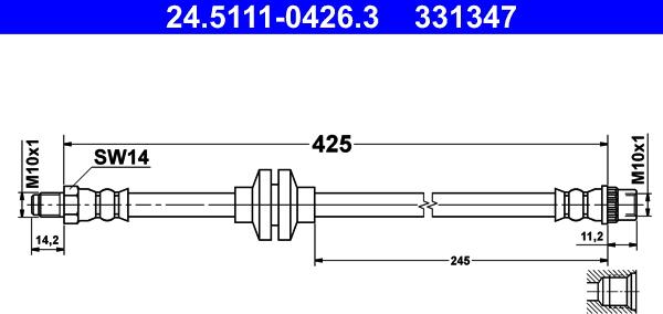 ATE 24.5111-0426.3 - Bremžu šļūtene ps1.lv