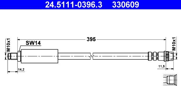 ATE 24.5111-0396.3 - Bremžu šļūtene ps1.lv