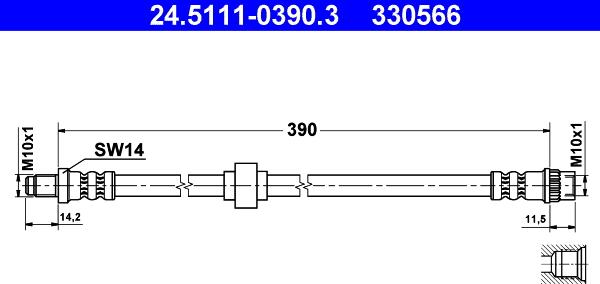 ATE 24.5111-0390.3 - Bremžu šļūtene ps1.lv