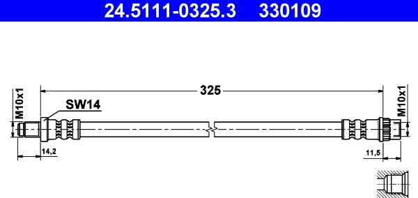 ATE 24.5111-0325.3 - Bremžu šļūtene ps1.lv