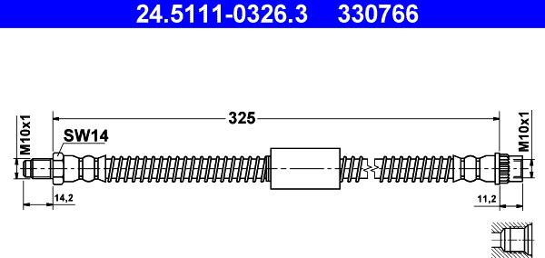 ATE 24.5111-0326.3 - Bremžu šļūtene ps1.lv