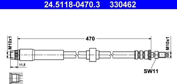 ATE 24.5118-0470.3 - Bremžu šļūtene ps1.lv