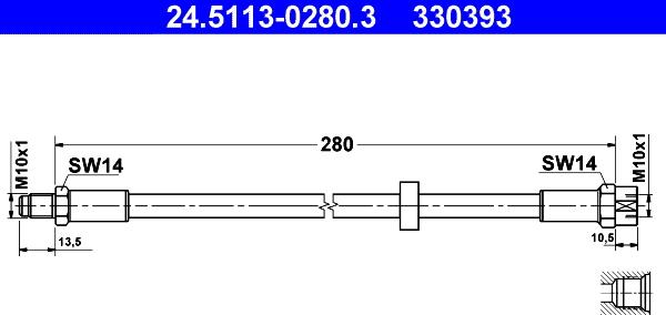 ATE 24.5113-0280.3 - Bremžu šļūtene ps1.lv