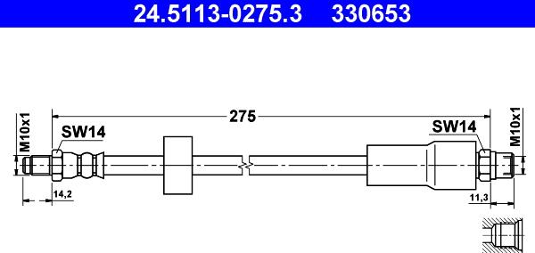 ATE 24.5113-0275.3 - Bremžu šļūtene ps1.lv