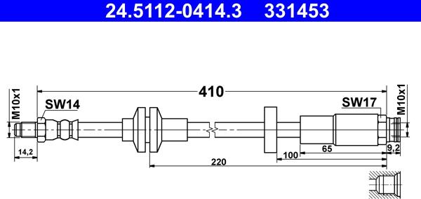 ATE 24.5112-0414.3 - Bremžu šļūtene ps1.lv