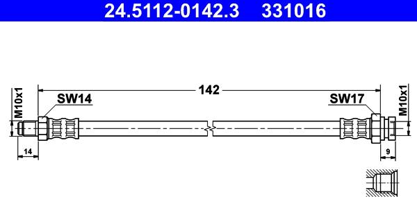 ATE 24.5112-0142.3 - Bremžu šļūtene ps1.lv