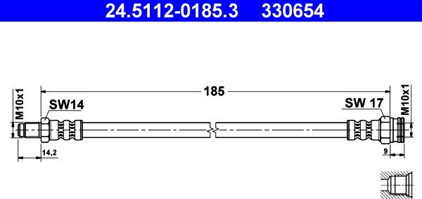 ATE 24.5112-0185.3 - Bremžu šļūtene ps1.lv