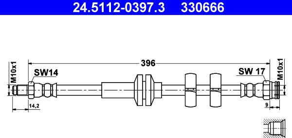 ATE 24.5112-0397.3 - Bremžu šļūtene ps1.lv