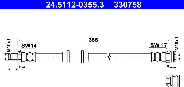 ATE 24.5112-0355.3 - Bremžu šļūtene ps1.lv