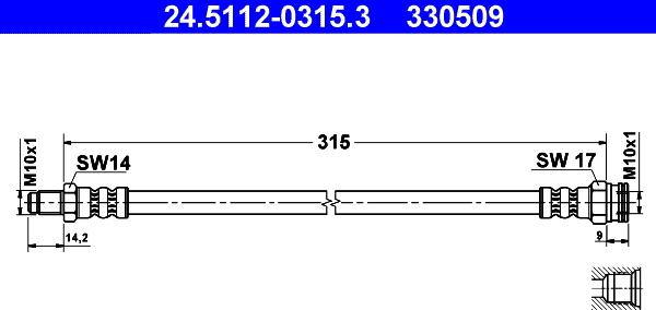 ATE 24.5112-0315.3 - Bremžu šļūtene ps1.lv