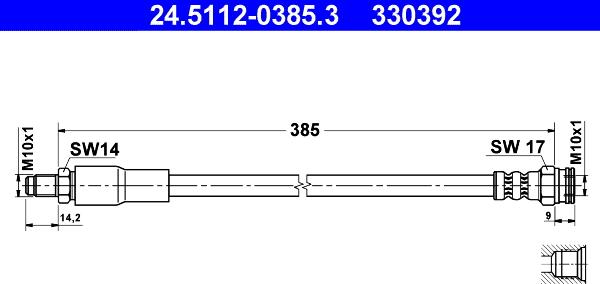 ATE 24.5112-0385.3 - Bremžu šļūtene ps1.lv