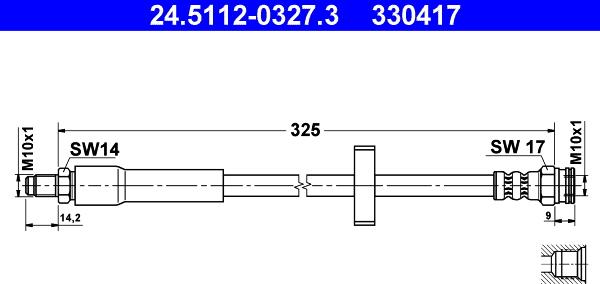 ATE 24.5112-0327.3 - Bremžu šļūtene ps1.lv