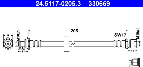 ATE 24.5117-0205.3 - Bremžu šļūtene ps1.lv